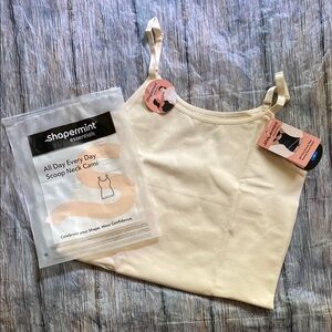 NWT Shapermint Essentials All Day Scoop Neck Cream Shapewear Camisole